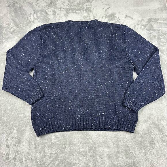 Vintage Knightsbridge Size XL Mens Blue Argyle Wool Blend Crewneck Sweater - Picture 2 of 7